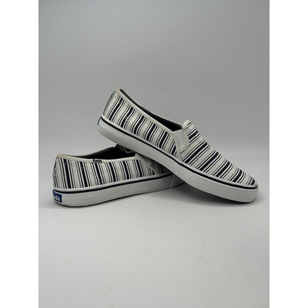 Keds Women's Double Decker White/ Navy Stripe Casual Slip On Shoes Sz 8.5 - Picture 9 of 11
